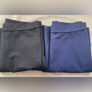 Dennis Basso Ponte Knit Boot Cut Pants Black & Navy Lot Of 2 Size Medium A672925